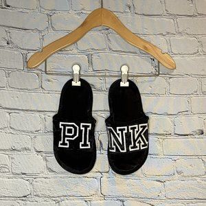 PINK Victoria's Secret Black Slippers (Size US: 7-8)